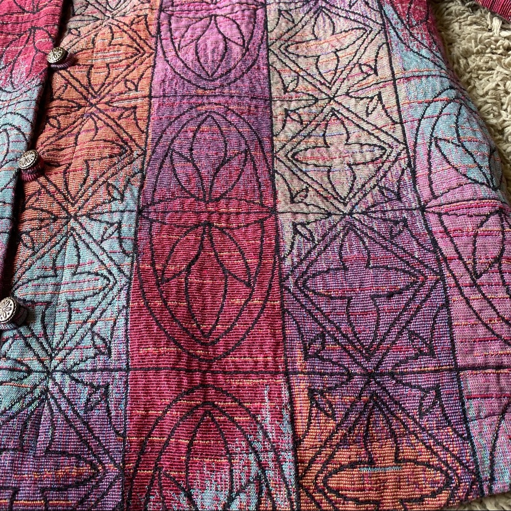 Women's Multi Colored Blazer With Loop Buttons - image 6